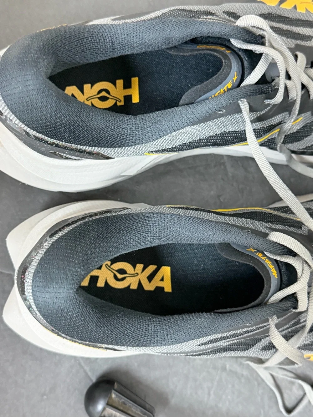 Hoka Mafate X Men's Size 14D Black Cement Athletic Running Shoes WORN 3X
